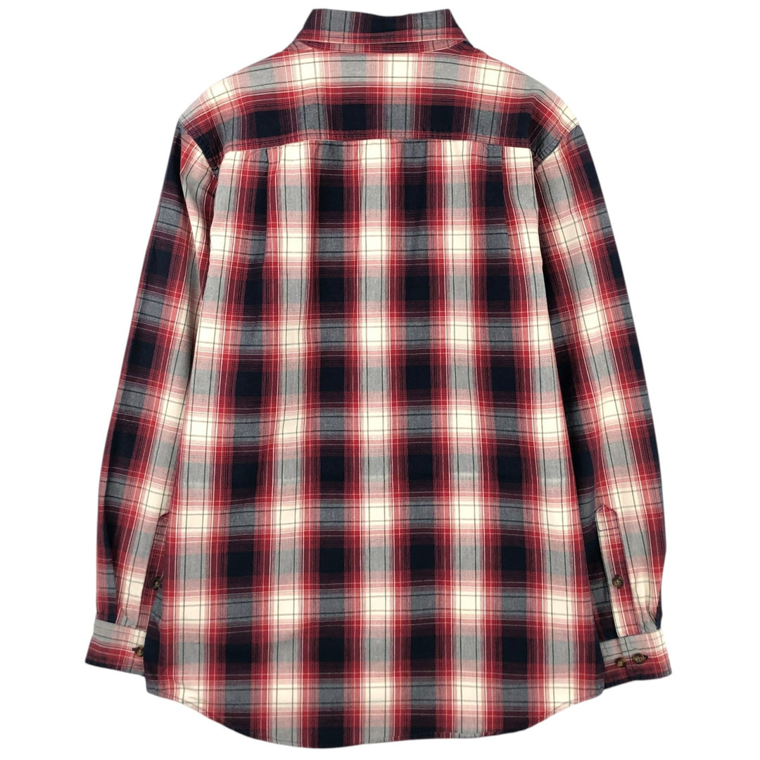 Carhartt Relaxed Fit Check Pattern Ombre Check Long Sleeve Button-Down Work Shirt, Men's Size M (approx.) cotton red type Vintage Second Hand