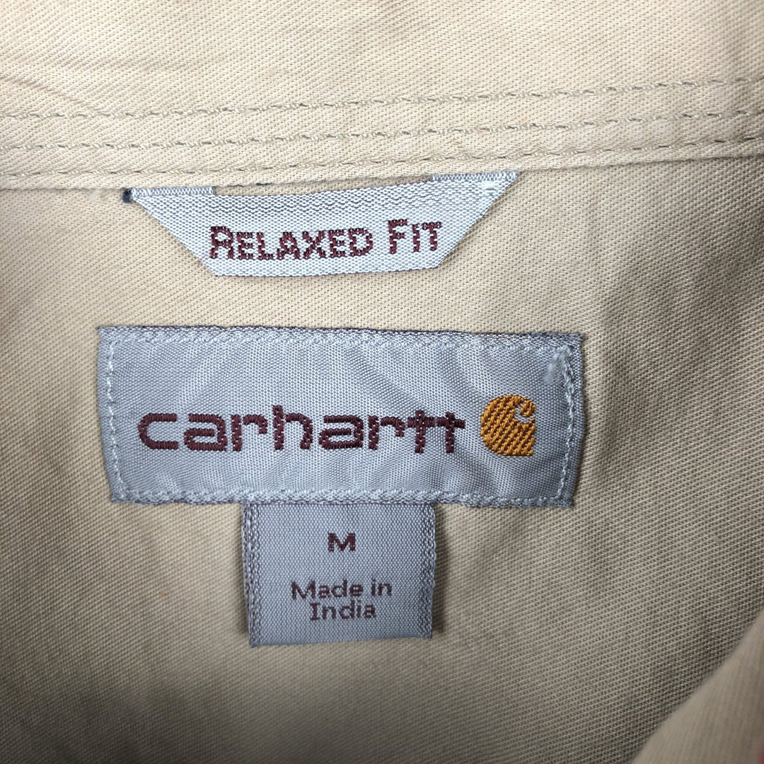 Carhartt Relaxed Fit Check Pattern Ombre Check Long Sleeve Button-Down Work Shirt, Men's Size M (approx.) cotton red type Vintage Second Hand