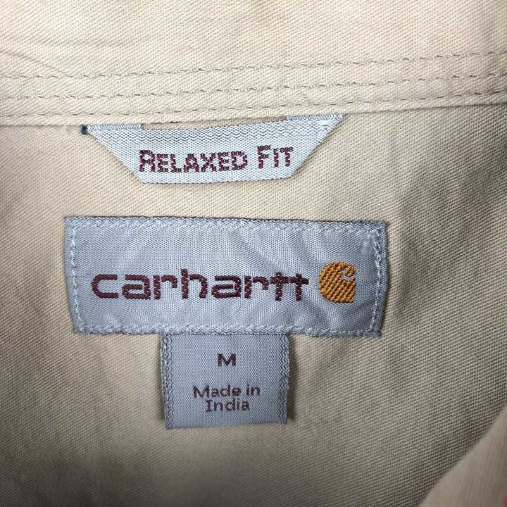 Carhartt Relaxed Fit Check Pattern Ombre Check Long Sleeve Button-Down Work Shirt, Men's Size M (approx.) cotton red type Vintage Second Hand