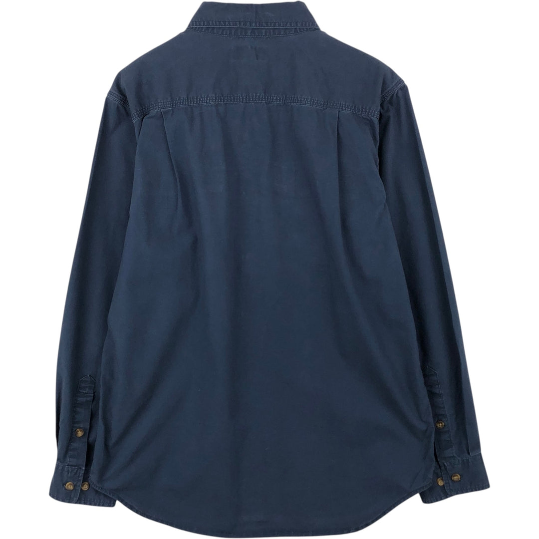 Carhartt Relaxed Fit Long Sleeve Button-Down Work Shirt, Men's Size Medium cotton navy blue type Vintage Second Hand