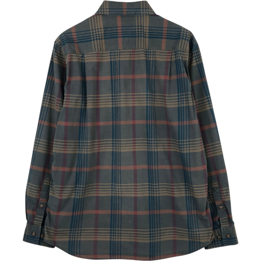 Carhartt RUGGED FLEX RELAXED FIT Check Pattern Long Sleeve Work Shirt (Men's Size M) cotton Charcoal Vintage Second Hand
