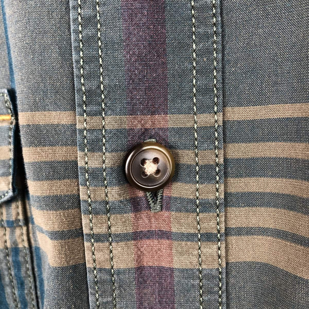 Carhartt RUGGED FLEX RELAXED FIT Check Pattern Long Sleeve Work Shirt (Men's Size M) cotton Charcoal Vintage Second Hand