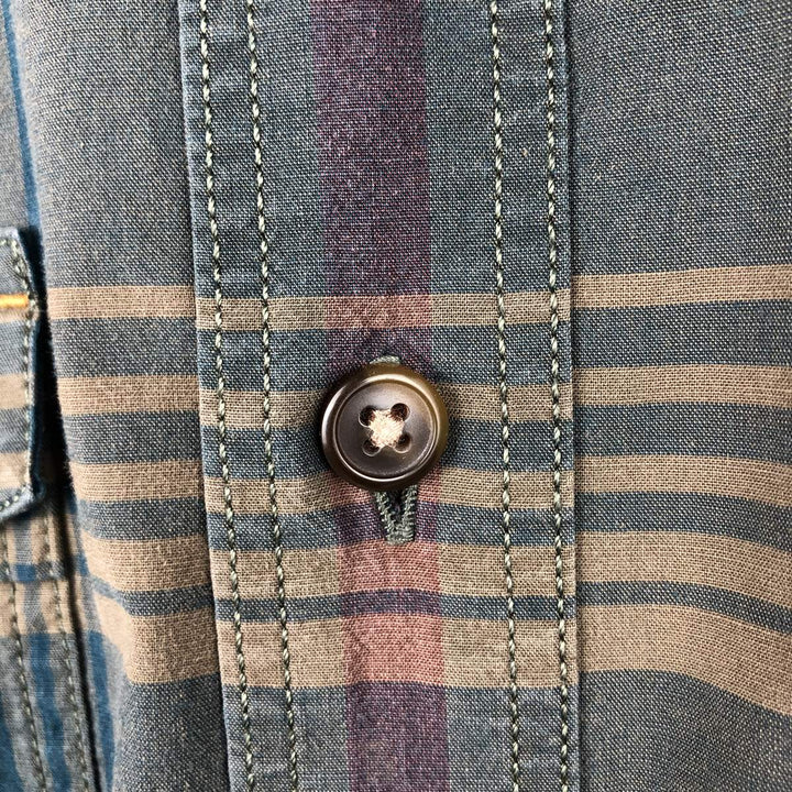 Carhartt RUGGED FLEX RELAXED FIT Check Pattern Long Sleeve Work Shirt (Men's Size M) cotton Charcoal Vintage Second Hand