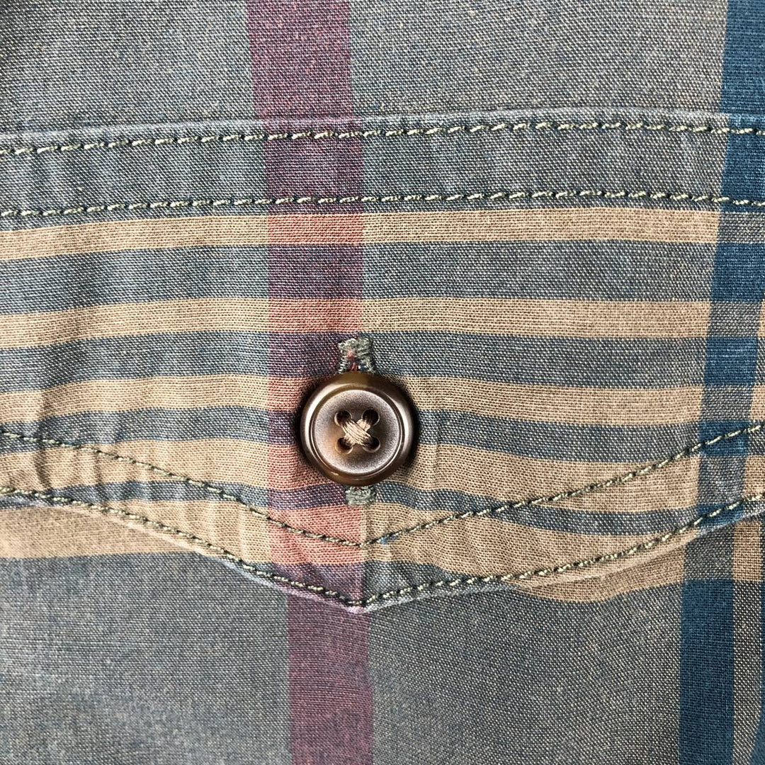 Carhartt RUGGED FLEX RELAXED FIT Check Pattern Long Sleeve Work Shirt (Men's Size M) cotton Charcoal Vintage Second Hand