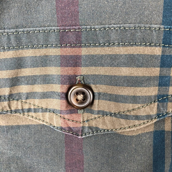 Carhartt RUGGED FLEX RELAXED FIT Check Pattern Long Sleeve Work Shirt (Men's Size M) cotton Charcoal Vintage Second Hand