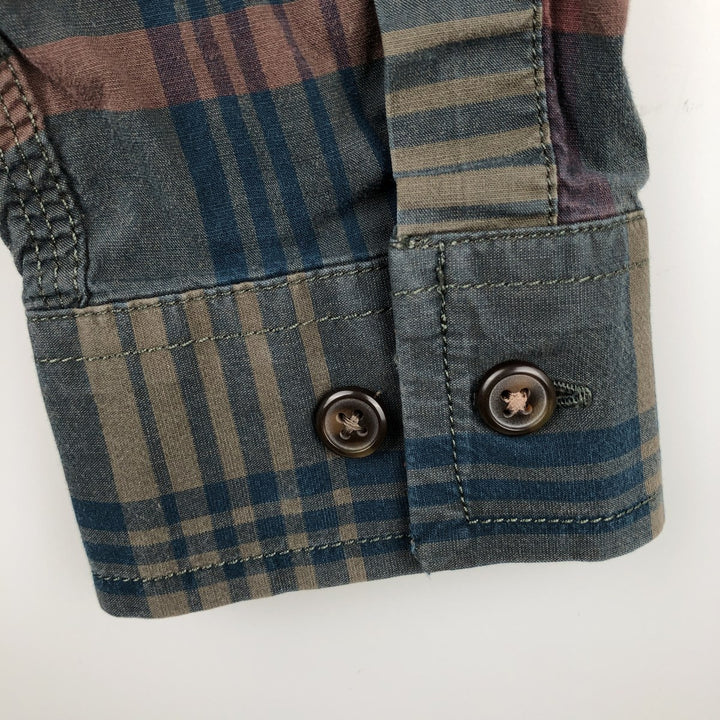 Carhartt RUGGED FLEX RELAXED FIT Check Pattern Long Sleeve Work Shirt (Men's Size M) cotton Charcoal Vintage Second Hand