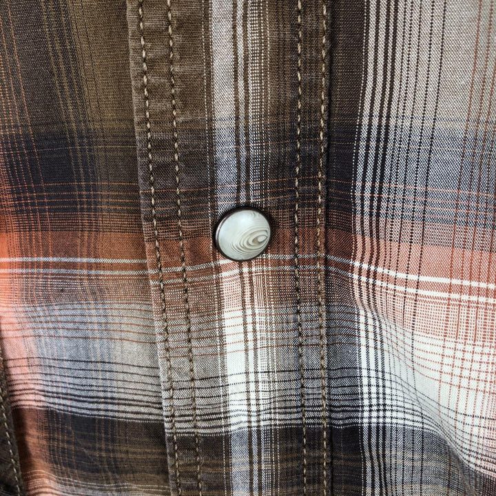 Carhartt Relaxed Fit Check Pattern Long Sleeve Work Shirt, Men's Size L cotton brown type Vintage Second Hand