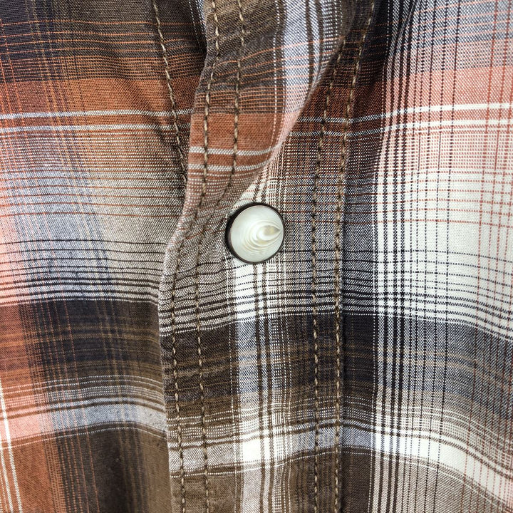 Carhartt Relaxed Fit Check Pattern Long Sleeve Work Shirt, Men's Size L cotton brown type Vintage Second Hand