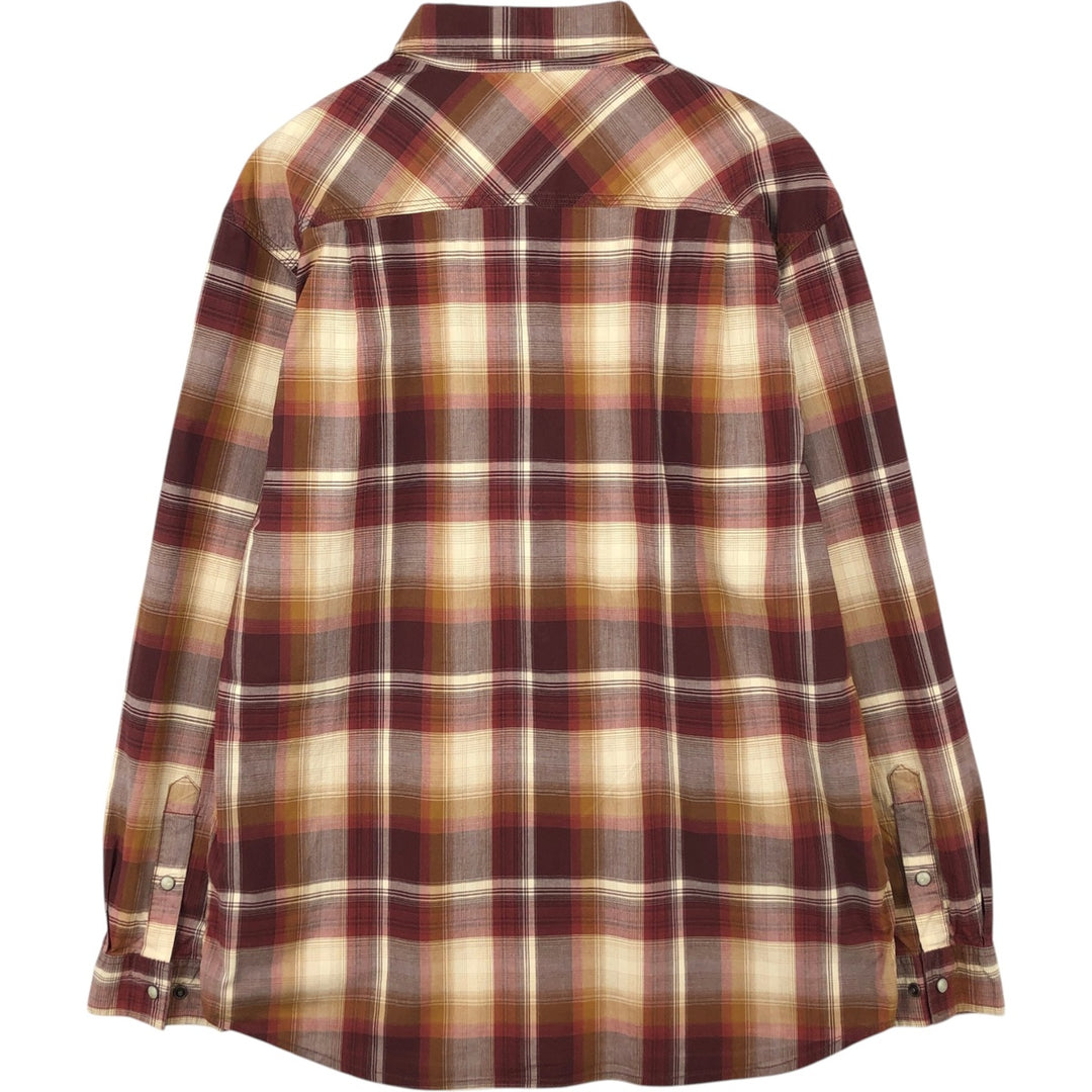 Carhartt Relaxed Fit Check Pattern Long Sleeve Work Shirt, Men's Size L cotton burgundy type Vintage Second Hand