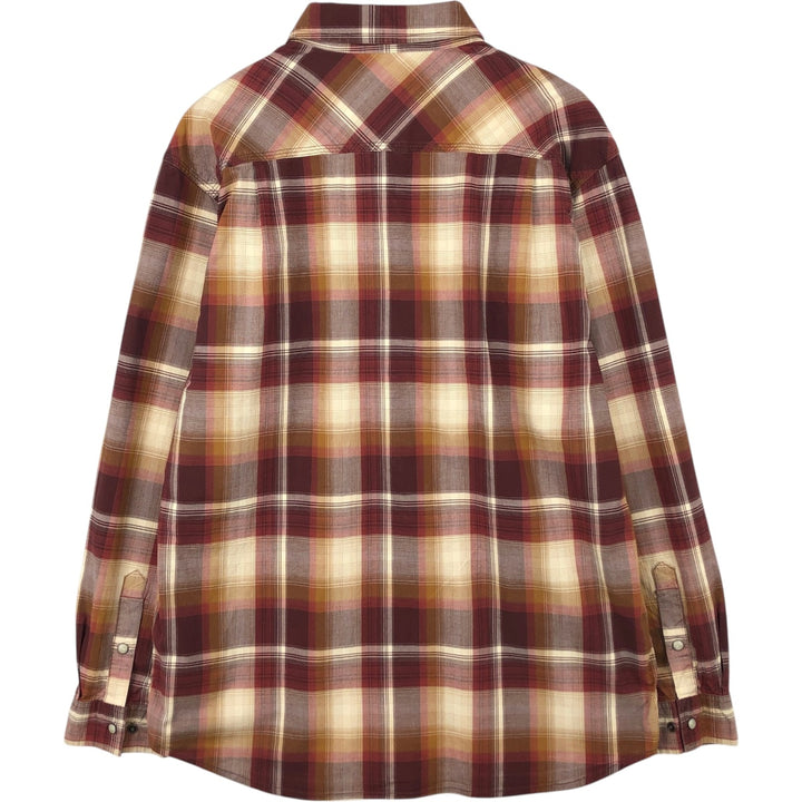 Carhartt Relaxed Fit Check Pattern Long Sleeve Work Shirt, Men's Size L cotton burgundy type Vintage Second Hand