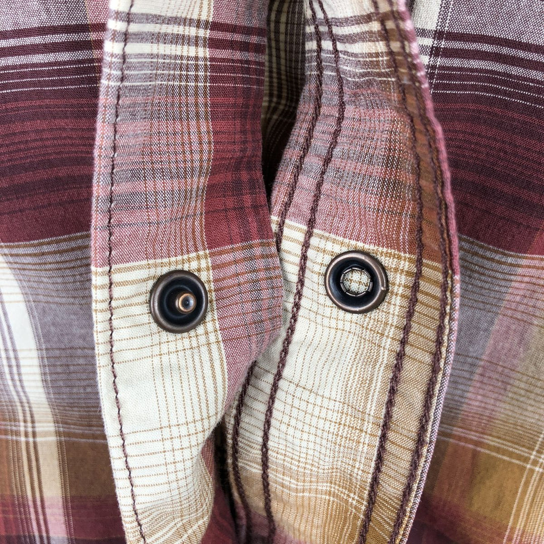 Carhartt Relaxed Fit Check Pattern Long Sleeve Work Shirt, Men's Size L cotton burgundy type Vintage Second Hand