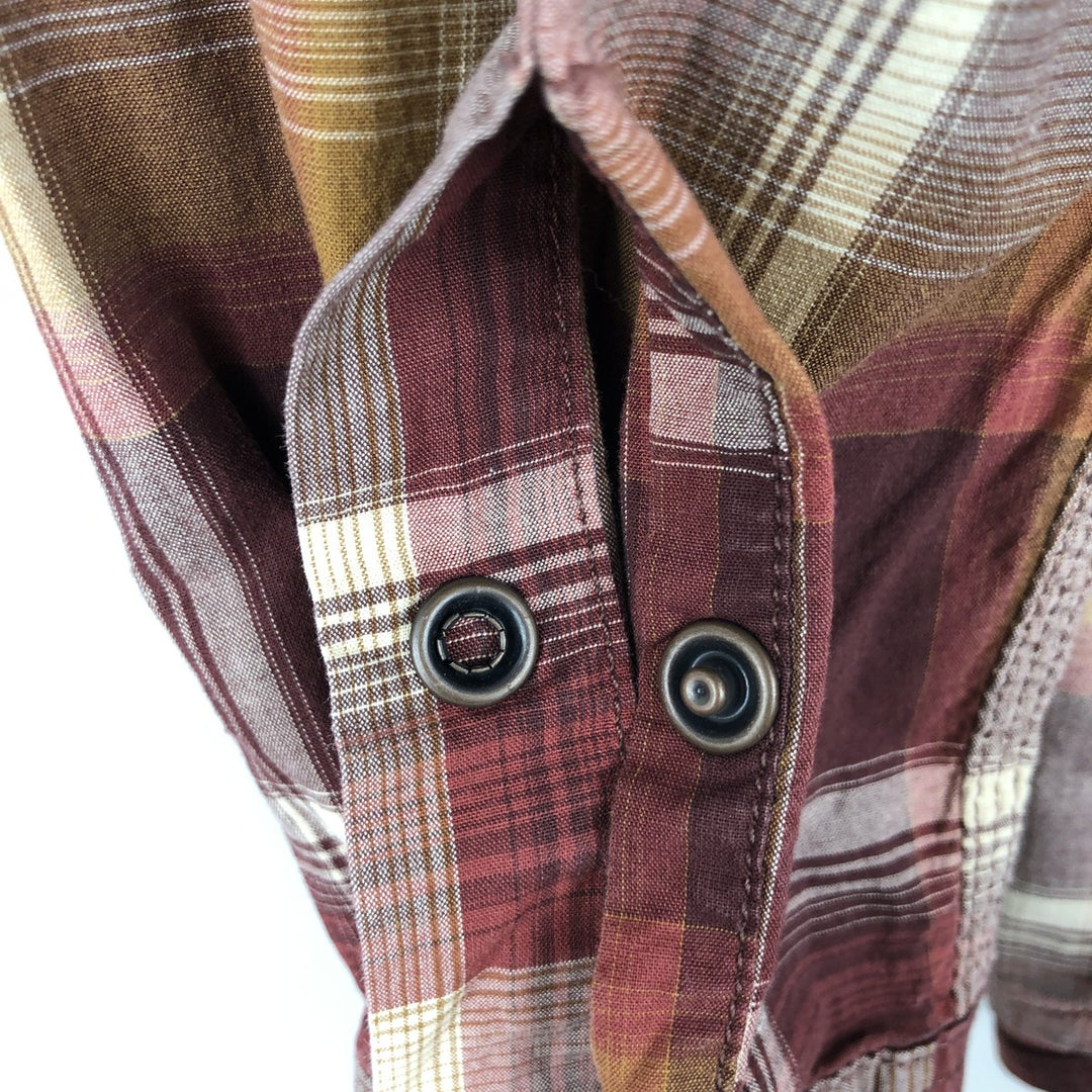 Carhartt Relaxed Fit Check Pattern Long Sleeve Work Shirt, Men's Size L cotton burgundy type Vintage Second Hand