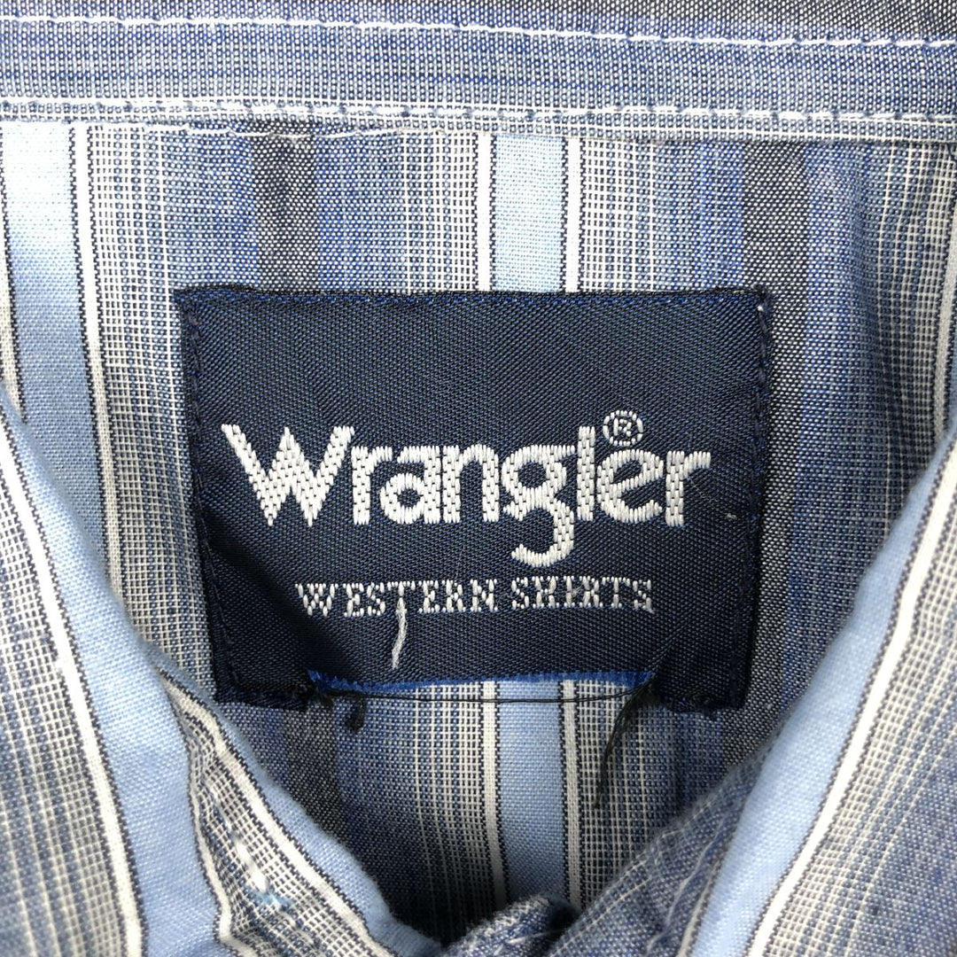 Wrangler Western Shirts, Stripe Pattern, Multi-stripe, Long Sleeve, Men's Size XL (approx.) unclear blue type Vintage Second Hand