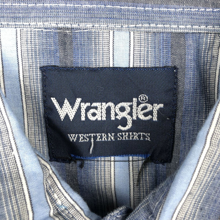 Wrangler Western Shirts, Stripe Pattern, Multi-stripe, Long Sleeve, Men's Size XL (approx.) unclear blue type Vintage Second Hand