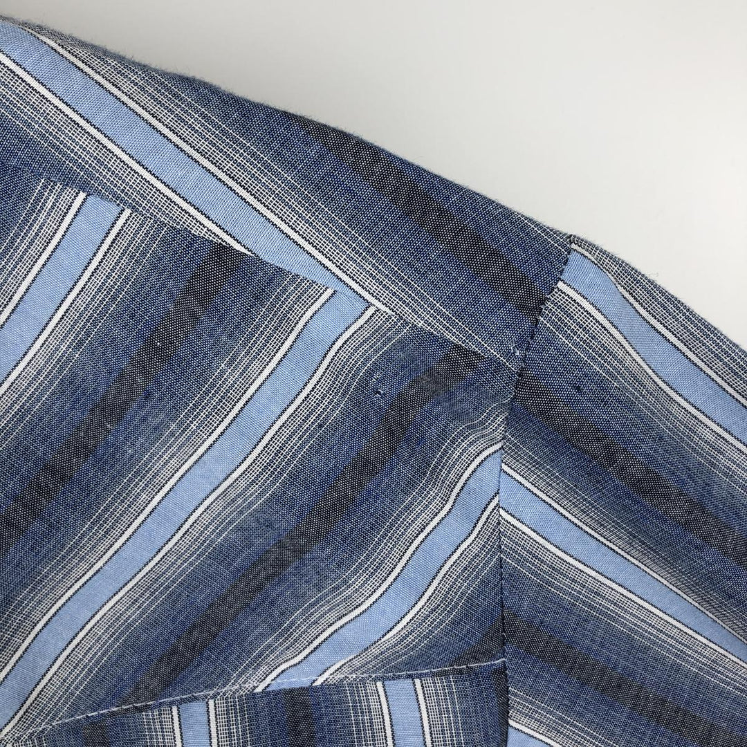 Wrangler Western Shirts, Stripe Pattern, Multi-stripe, Long Sleeve, Men's Size XL (approx.) unclear blue type Vintage Second Hand