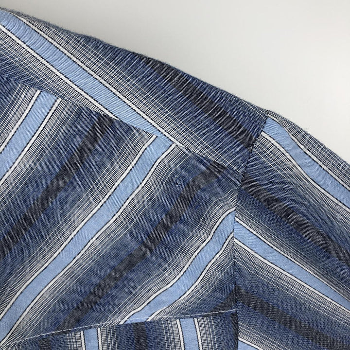 Wrangler Western Shirts, Stripe Pattern, Multi-stripe, Long Sleeve, Men's Size XL (approx.) unclear blue type Vintage Second Hand