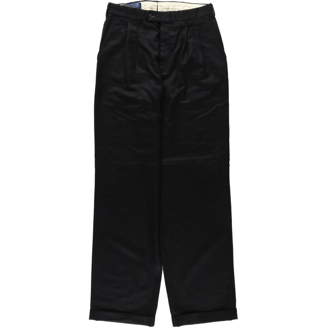 ~90'S SAVILE ROW Two-Pleat Wool Trousers, Men's W30 (approx.) Vintage wool black type Vintage Second Hand