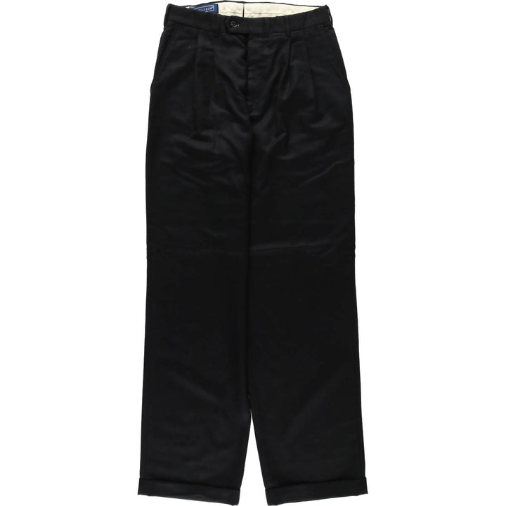 ~90'S SAVILE ROW Two-Pleat Wool Trousers, Men's W30 (approx.) Vintage wool black type Vintage Second Hand