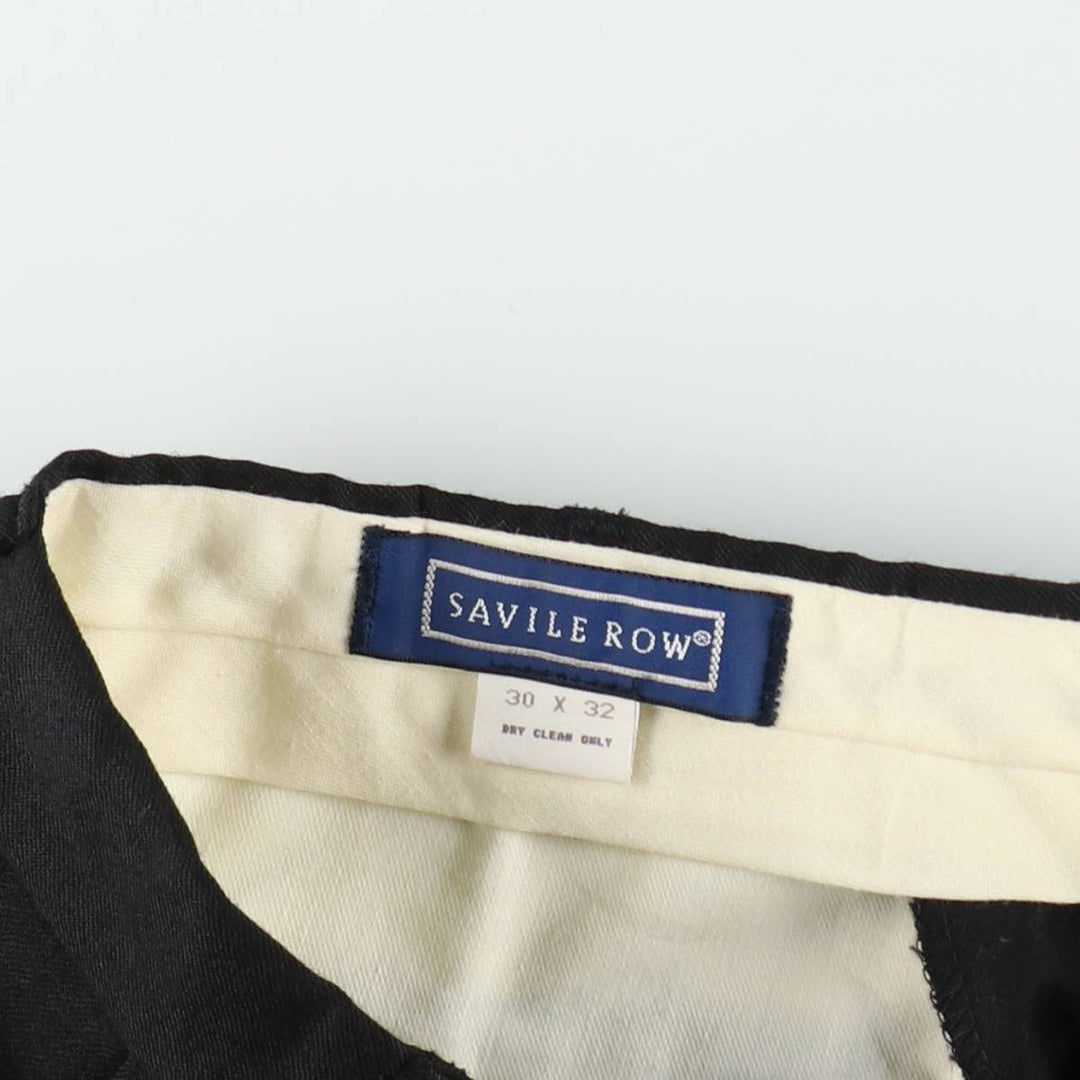 ~90'S SAVILE ROW Two-Pleat Wool Trousers, Men's W30 (approx.) Vintage wool black type Vintage Second Hand