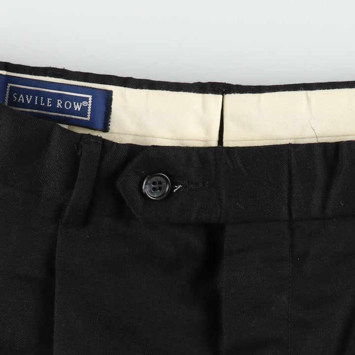 ~90'S SAVILE ROW Two-Pleat Wool Trousers, Men's W30 (approx.) Vintage wool black type Vintage Second Hand