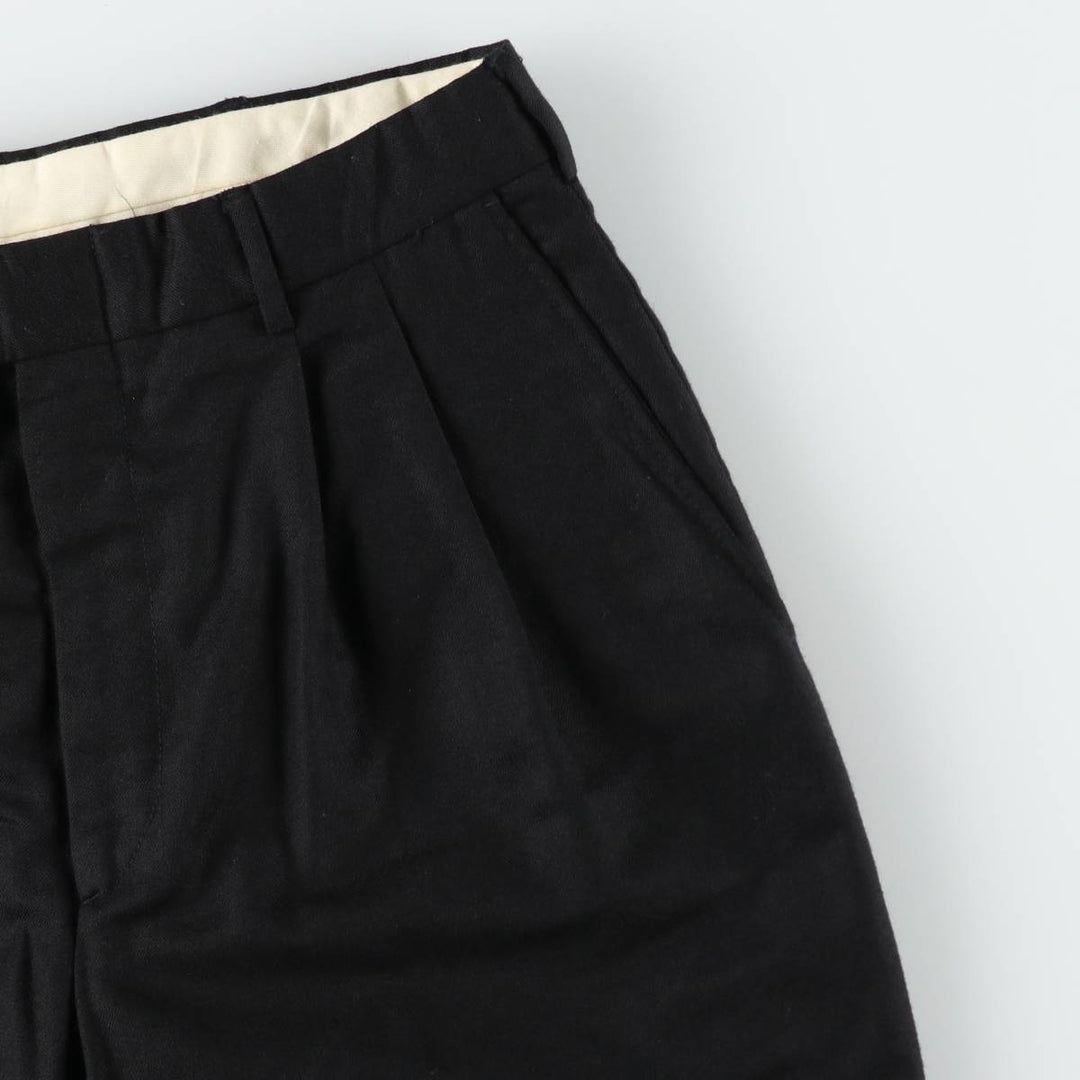 ~90'S SAVILE ROW Two-Pleat Wool Trousers, Men's W30 (approx.) Vintage wool black type Vintage Second Hand