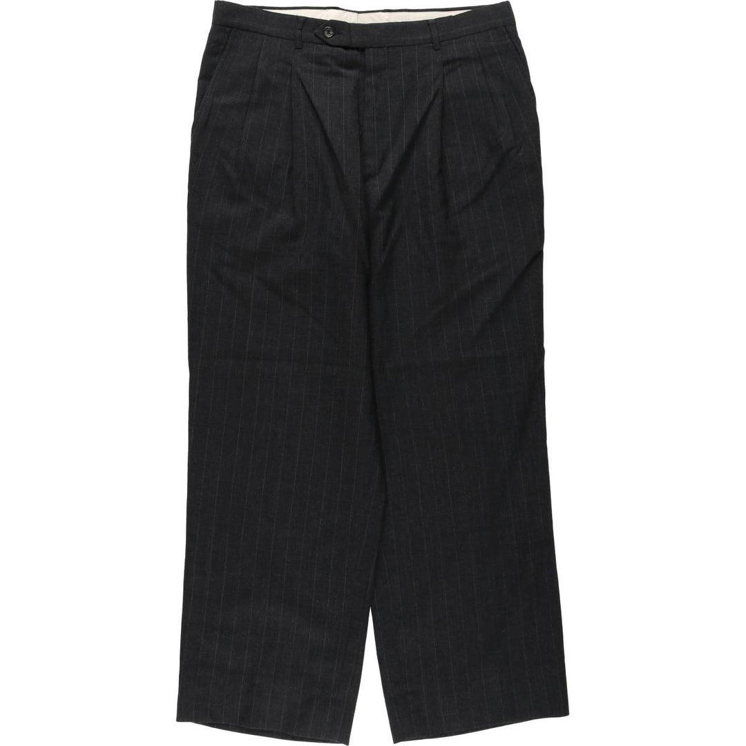 Vintage striped pattern two-pleat men's slacks, size W33 unclear Charcoal Vintage Second Hand