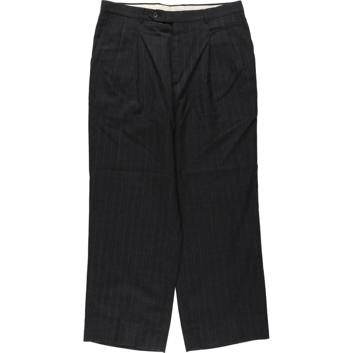 Vintage striped pattern two-pleat men's slacks, size W33 unclear Charcoal Vintage Second Hand