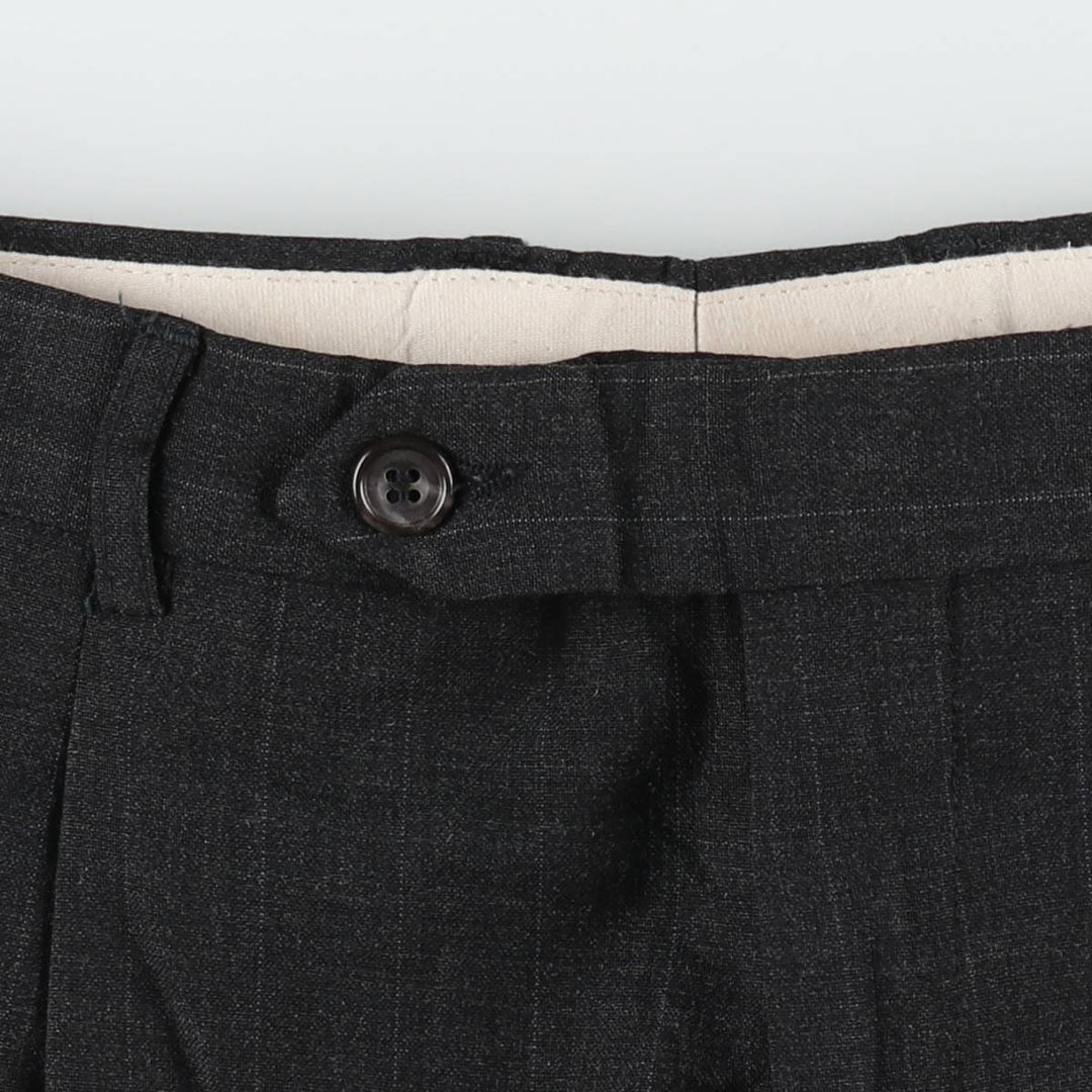 Vintage striped pattern two-pleat men's slacks, size W33 unclear Charcoal Vintage Second Hand