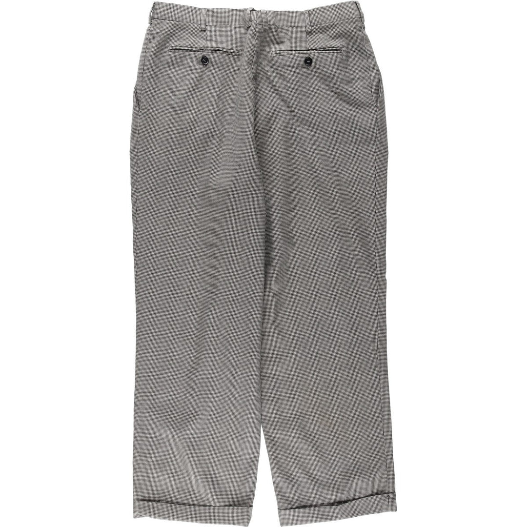 1980'S Nordstrom Zanella Houndstooth Pattern Two-Pleat Slacks, Made in Italy, Men's Size W33 (approx.), Vintage unclear white type Vintage Second Hand