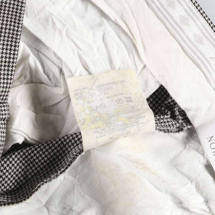 1980'S Nordstrom Zanella Houndstooth Pattern Two-Pleat Slacks, Made in Italy, Men's Size W33 (approx.), Vintage unclear white type Vintage Second Hand