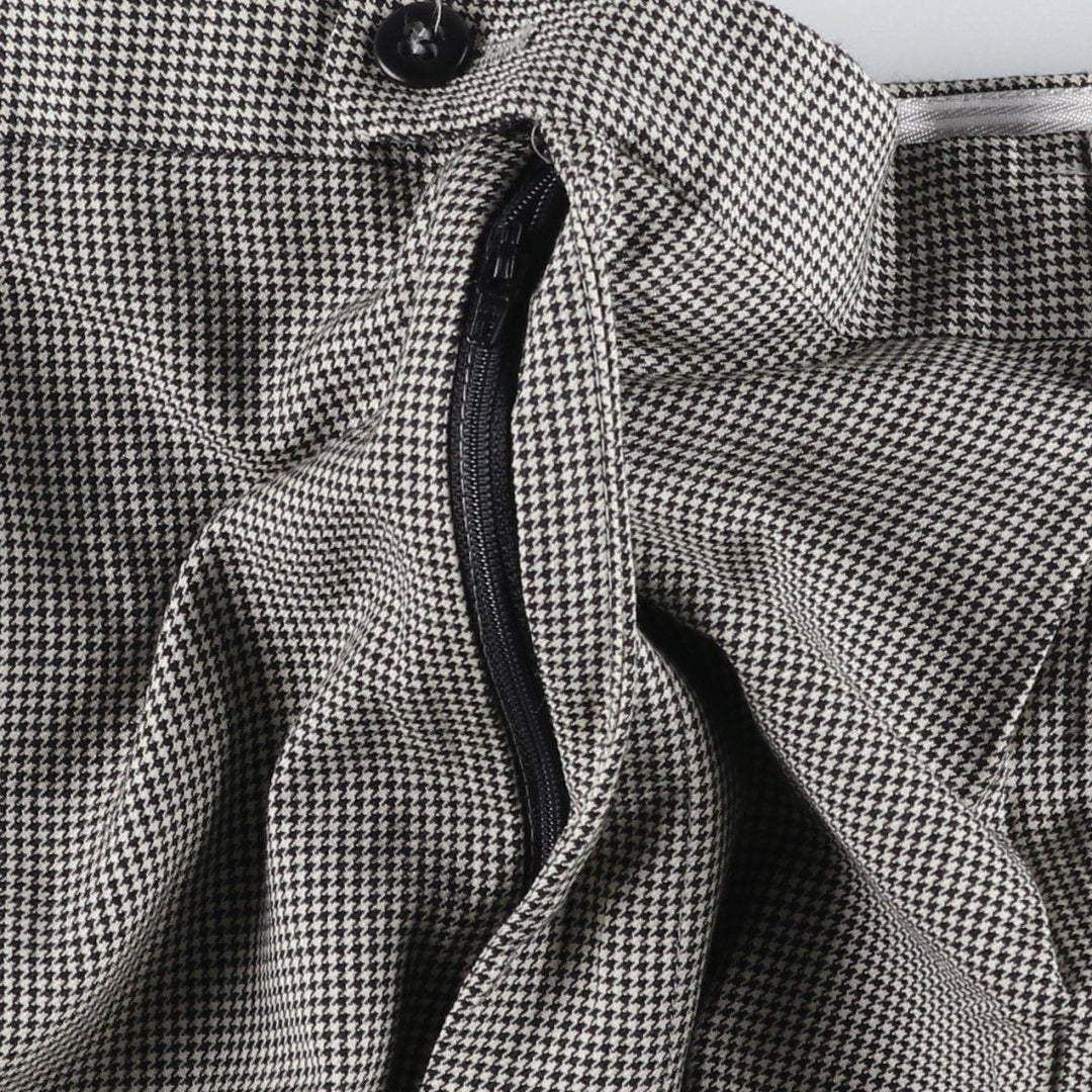 1980'S Nordstrom Zanella Houndstooth Pattern Two-Pleat Slacks, Made in Italy, Men's Size W33 (approx.), Vintage unclear white type Vintage Second Hand