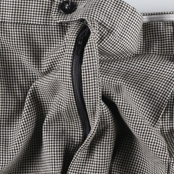 1980'S Nordstrom Zanella Houndstooth Pattern Two-Pleat Slacks, Made in Italy, Men's Size W33 (approx.), Vintage unclear white type Vintage Second Hand