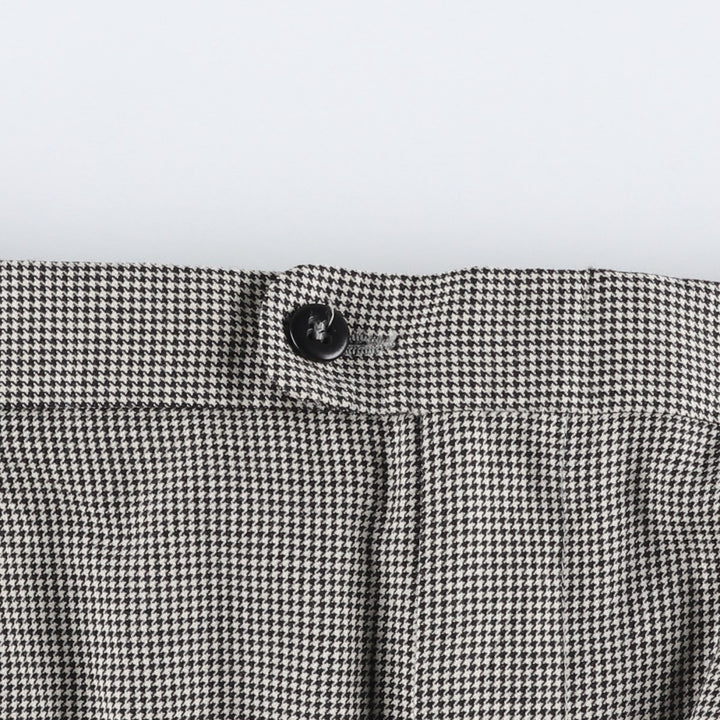 1980'S Nordstrom Zanella Houndstooth Pattern Two-Pleat Slacks, Made in Italy, Men's Size W33 (approx.), Vintage unclear white type Vintage Second Hand