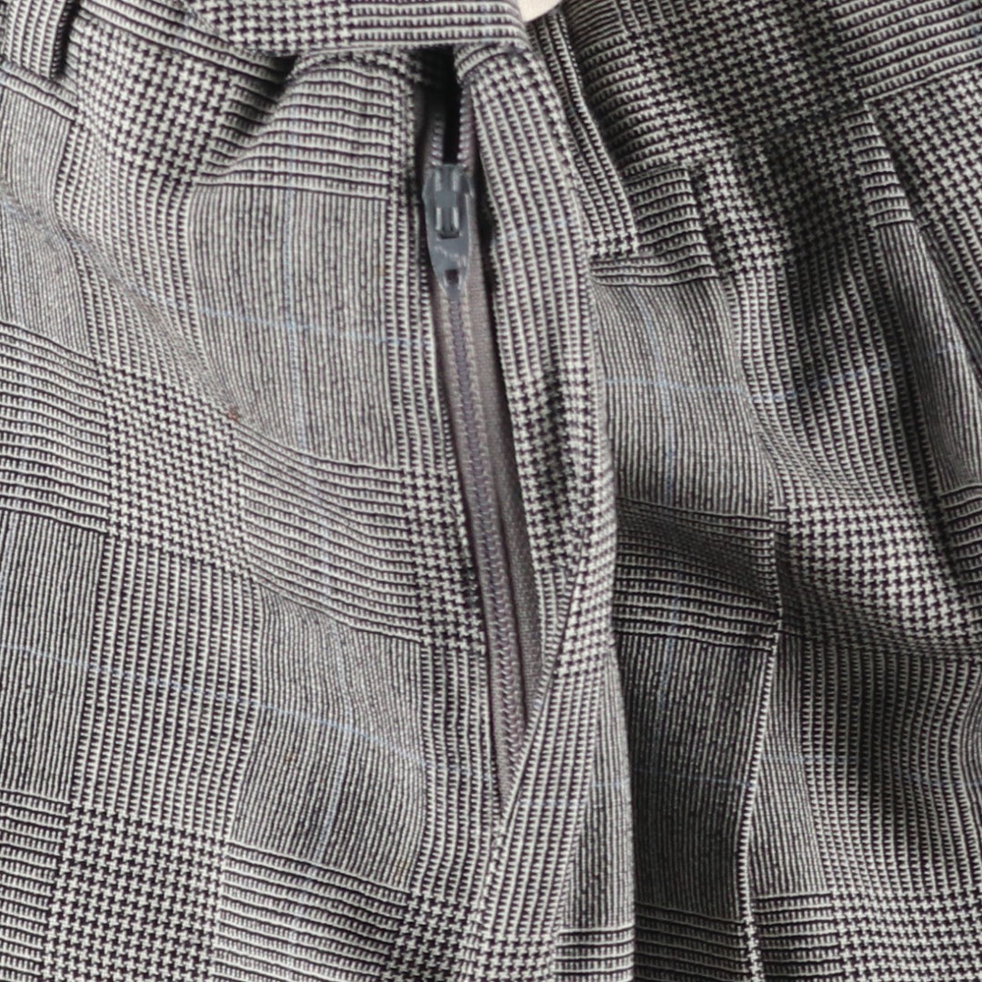 Glen check two-pleat slacks pants, men's size W30 equivalent, vintage. unclear white type Vintage Second Hand