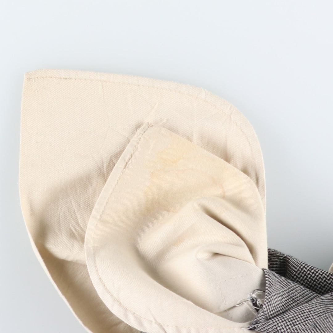 Glen check two-pleat slacks pants, men's size W30 equivalent, vintage. unclear white type Vintage Second Hand