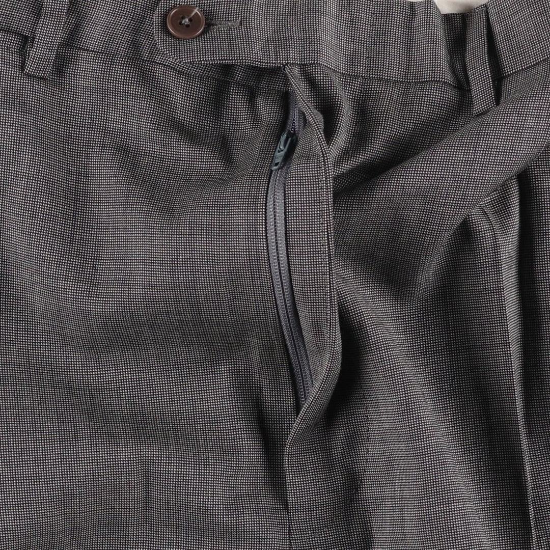 Two-pleat slacks pants for men, size W36 Viscose rayon gray type Vintage Second Hand