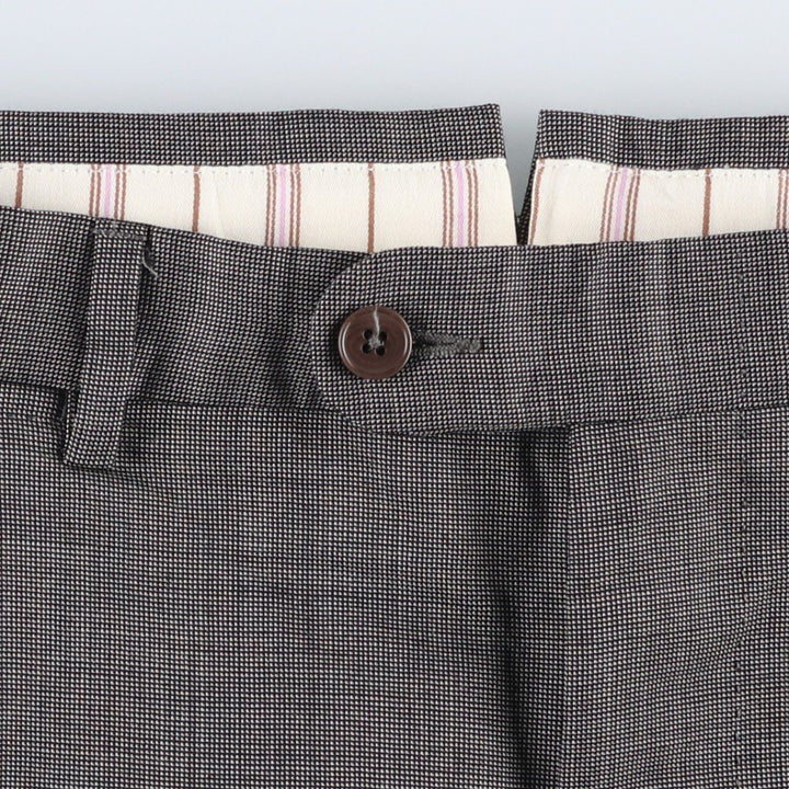 Two-pleat slacks pants for men, size W36 Viscose rayon gray type Vintage Second Hand