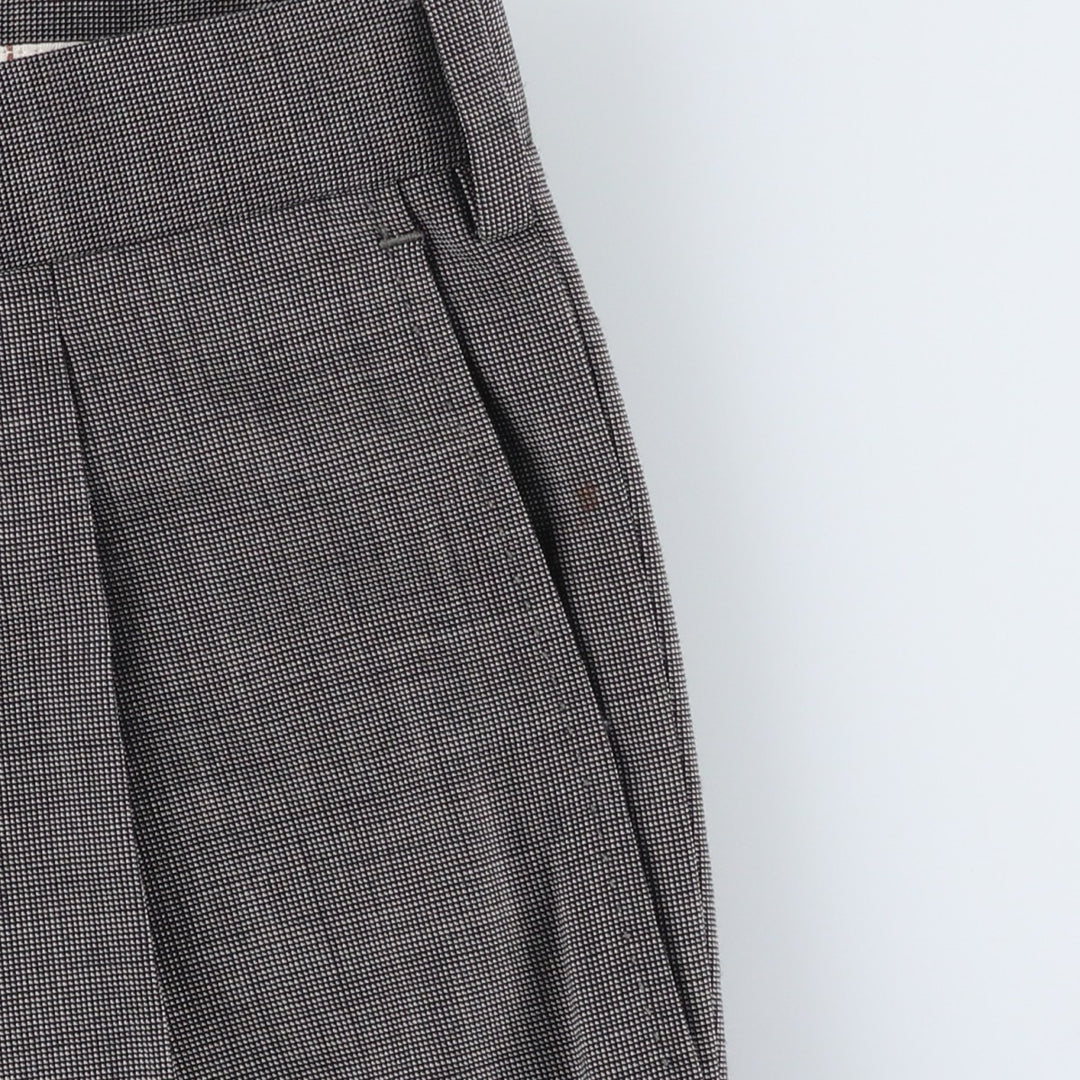 Two-pleat slacks pants for men, size W36 Viscose rayon gray type Vintage Second Hand