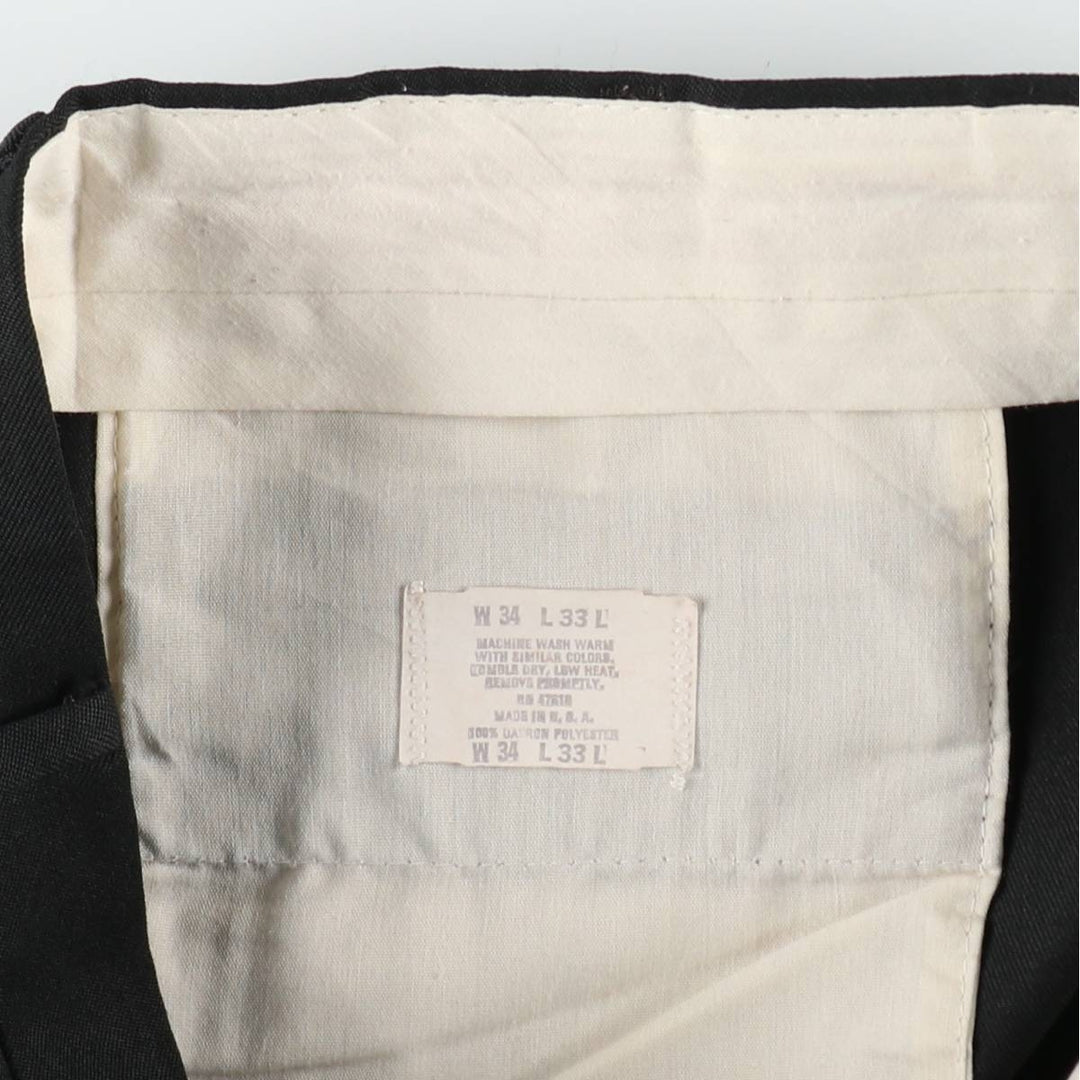 Men's slacks, made in USA, equivalent to size W35, vintage. polyester black type Vintage Second Hand