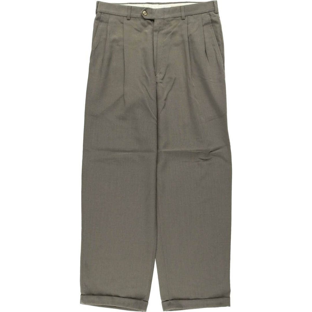 EVAN-PICONE Two-Pleat Slacks Pants, Men's Size W32 (approx.) polyester Khaki type brown Vintage Second Hand