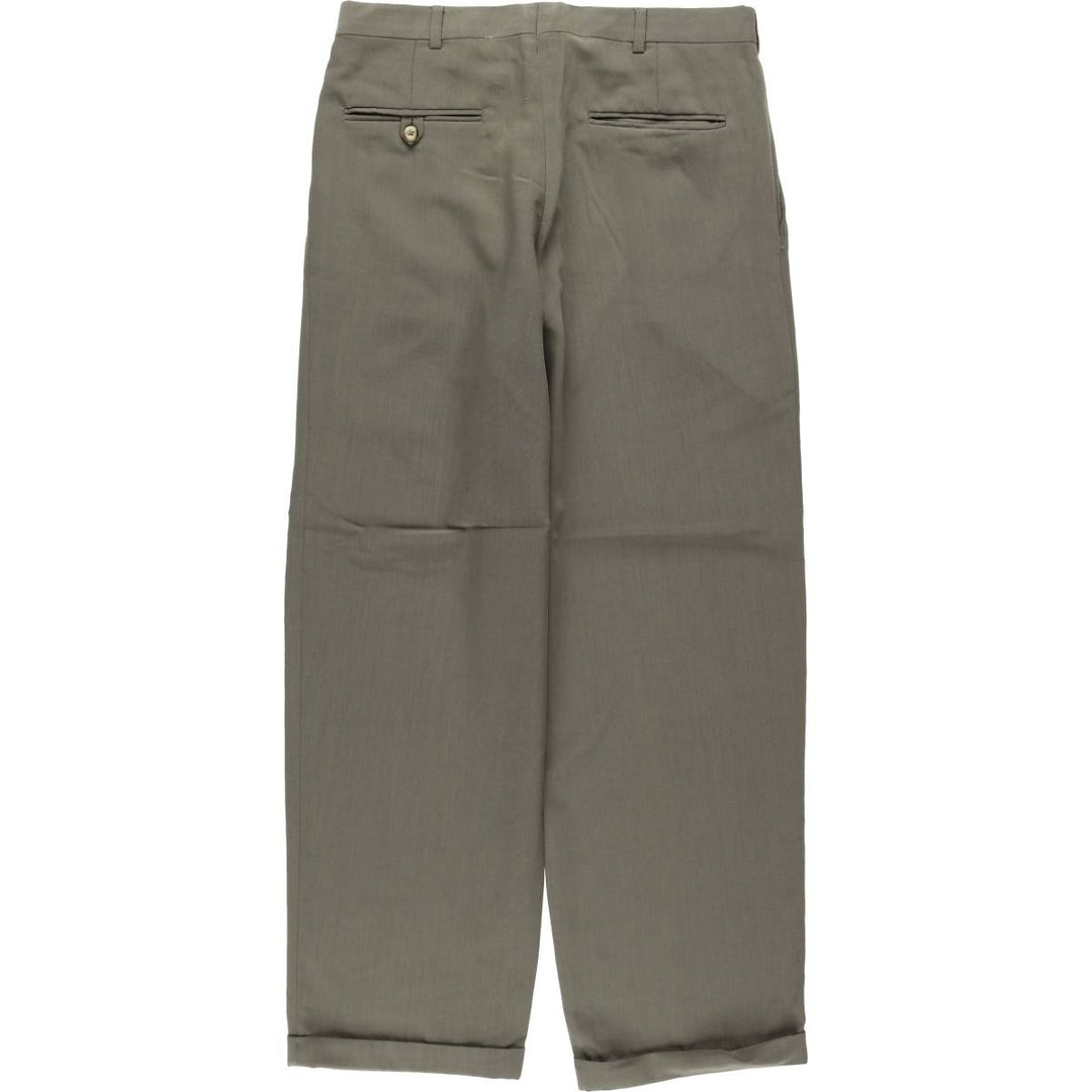 EVAN-PICONE Two-Pleat Slacks Pants, Men's Size W32 (approx.) polyester Khaki type brown Vintage Second Hand