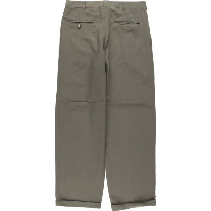 EVAN-PICONE Two-Pleat Slacks Pants, Men's Size W32 (approx.) polyester Khaki type brown Vintage Second Hand