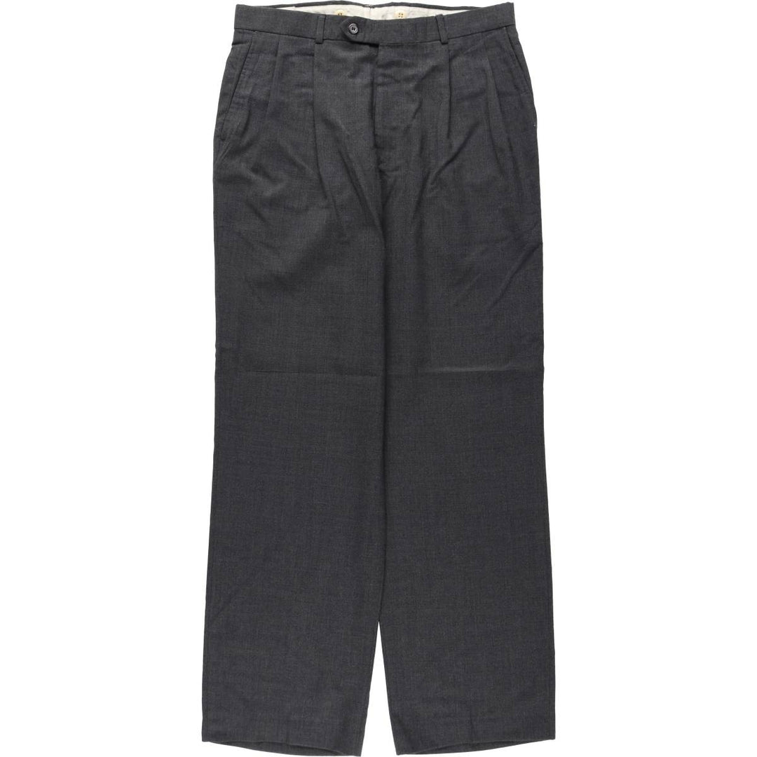 ~1990'S EVAN-PICONE Two-Pleat Wool Trousers, Made in USA, Men's W33 (approx.), Vintage wool Charcoal Vintage Second Hand