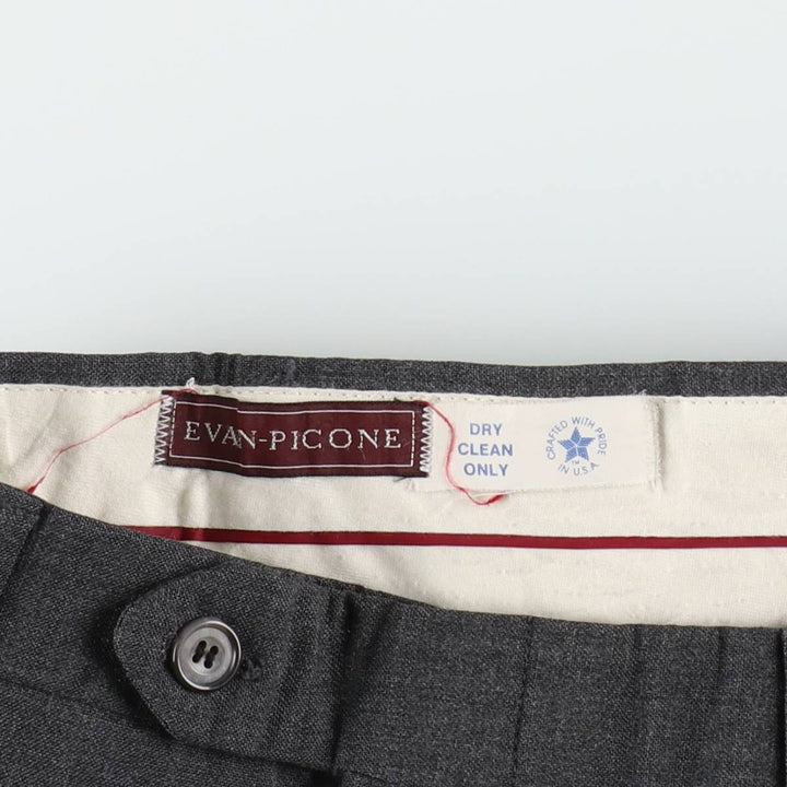 ~1990'S EVAN-PICONE Two-Pleat Wool Trousers, Made in USA, Men's W33 (approx.), Vintage wool Charcoal Vintage Second Hand