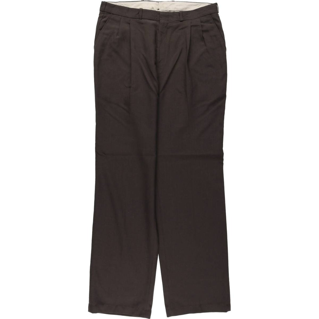 Two-pleat slacks for men, size W34 unclear walnut Vintage Second Hand
