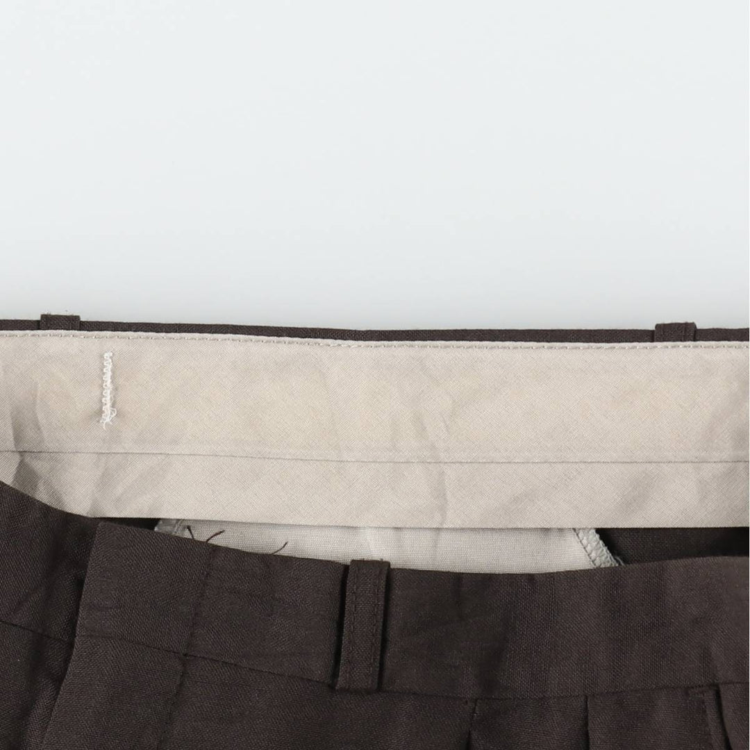 Two-pleat slacks for men, size W34 unclear walnut Vintage Second Hand