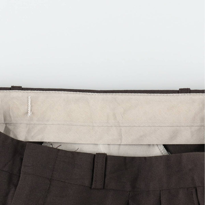Two-pleat slacks for men, size W34 unclear walnut Vintage Second Hand