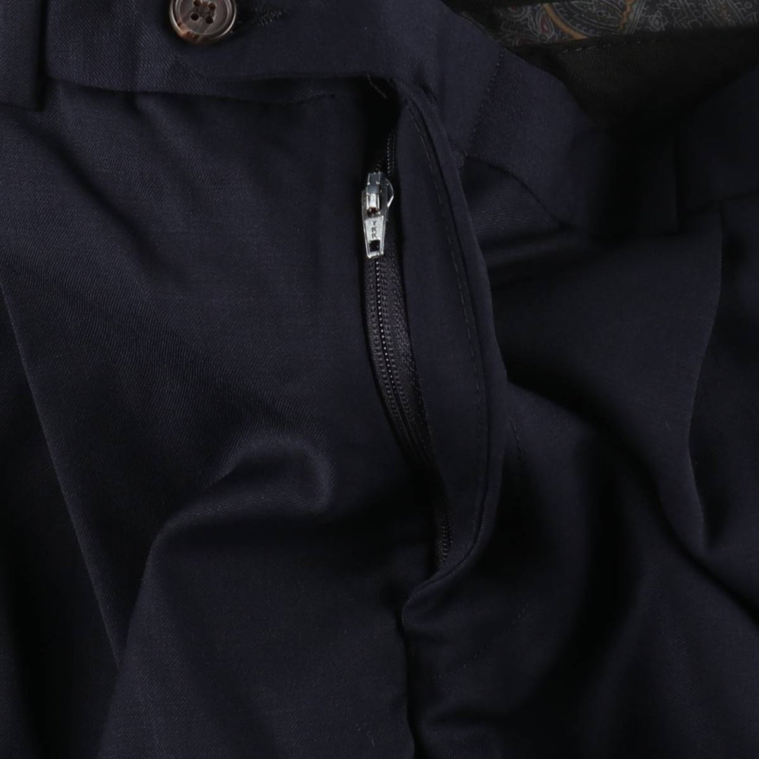 Ralph Lauren Lauren Two-pleat Wool Pants and Slacks, Made in Canada, Men's Size W34 wool navy blue type Vintage Second Hand