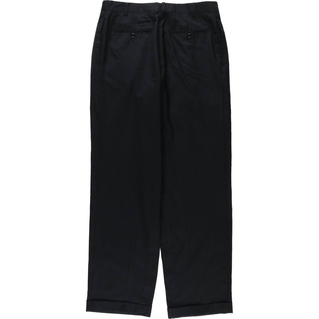 Calvin Klein Stripe Pattern One-Tuck Slacks, Men's Size W33 unclear black type Vintage Second Hand