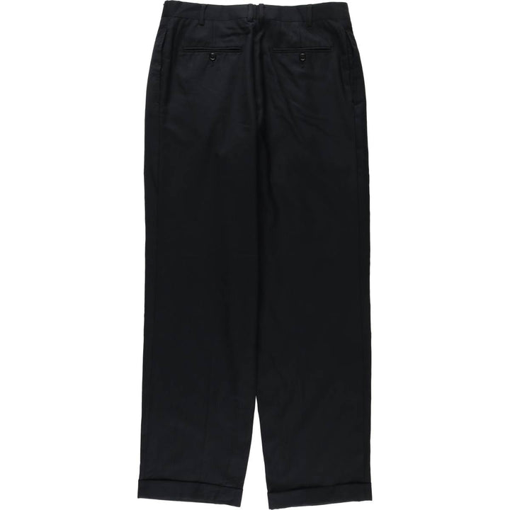 Calvin Klein Stripe Pattern One-Tuck Slacks, Men's Size W33 unclear black type Vintage Second Hand